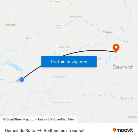 Gemeinde Röns to Roitham am Traunfall map