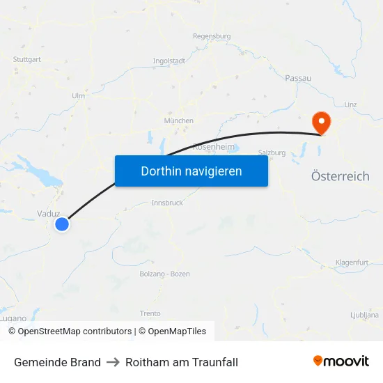 Gemeinde Brand to Roitham am Traunfall map
