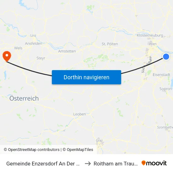 Gemeinde Enzersdorf An Der Fischa to Roitham am Traunfall map
