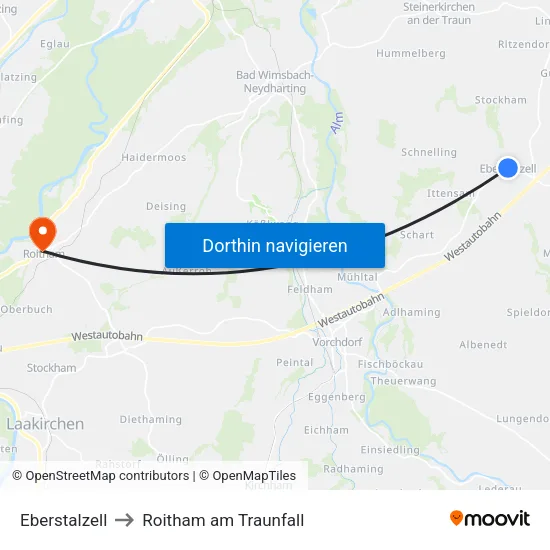 Eberstalzell to Roitham am Traunfall map