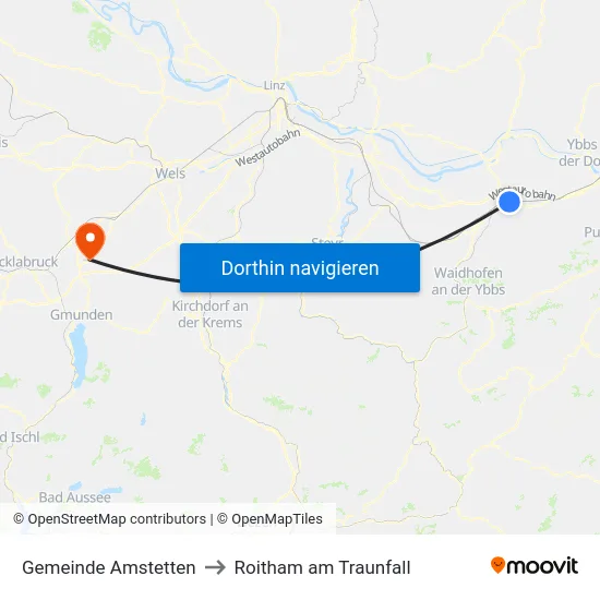 Gemeinde Amstetten to Roitham am Traunfall map