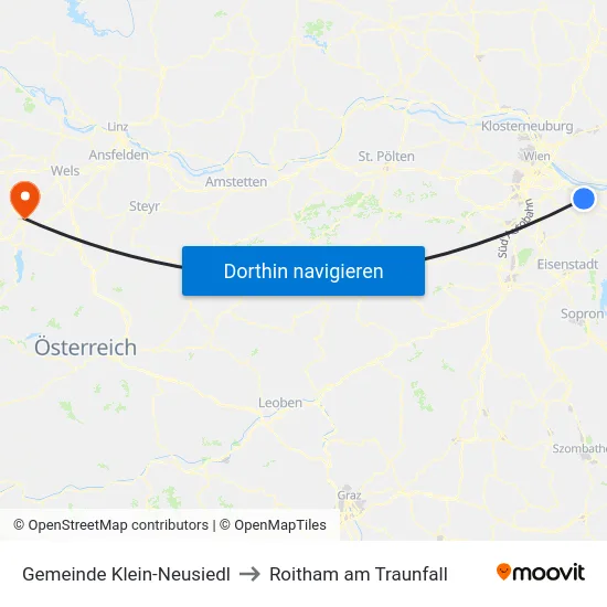 Gemeinde Klein-Neusiedl to Roitham am Traunfall map