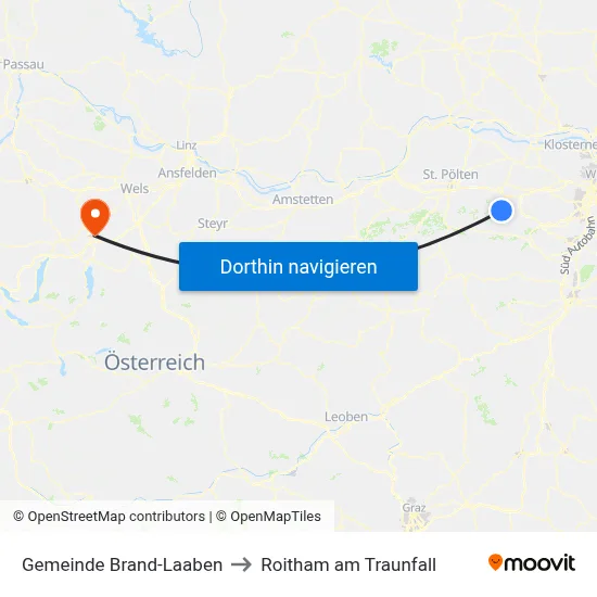 Gemeinde Brand-Laaben to Roitham am Traunfall map