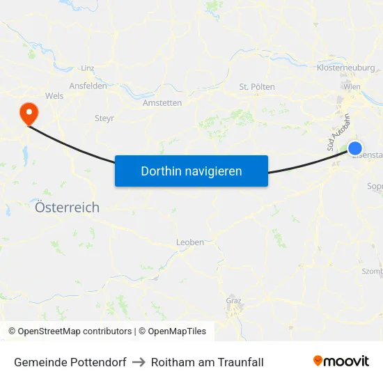 Gemeinde Pottendorf to Roitham am Traunfall map