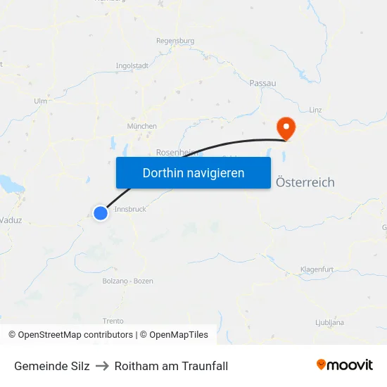 Gemeinde Silz to Roitham am Traunfall map