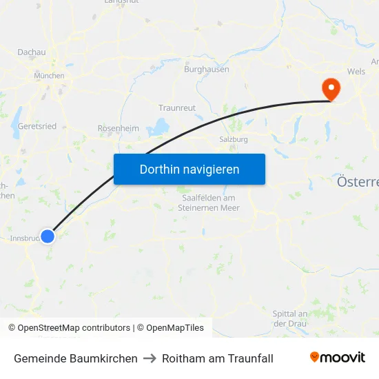 Gemeinde Baumkirchen to Roitham am Traunfall map