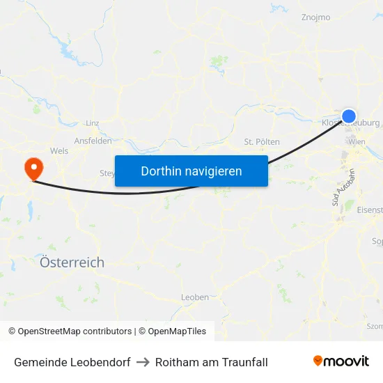 Gemeinde Leobendorf to Roitham am Traunfall map