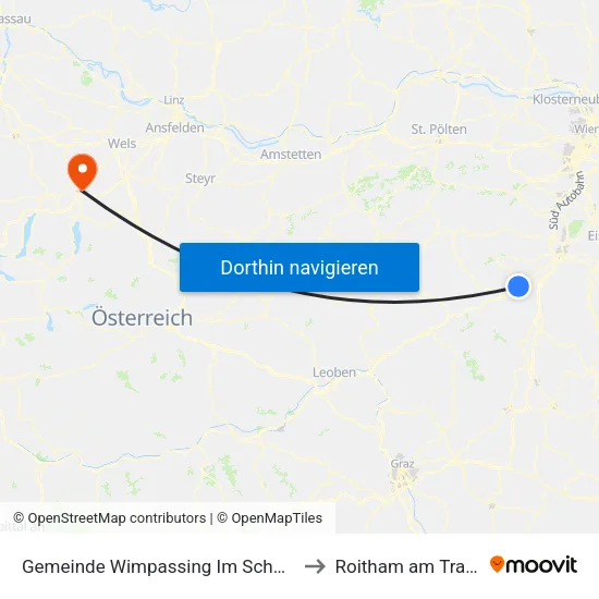 Gemeinde Wimpassing Im Schwarzatale to Roitham am Traunfall map