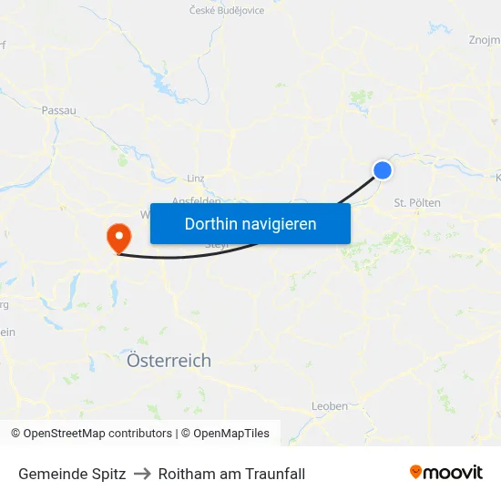Gemeinde Spitz to Roitham am Traunfall map