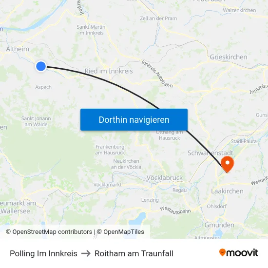 Polling Im Innkreis to Roitham am Traunfall map