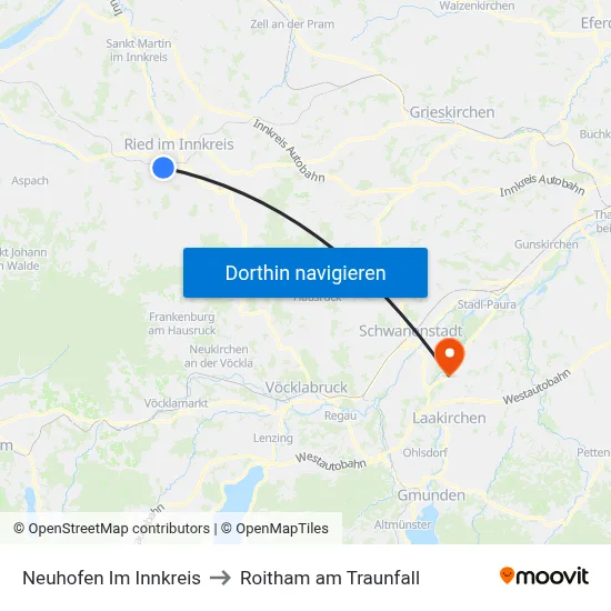 Neuhofen Im Innkreis to Roitham am Traunfall map