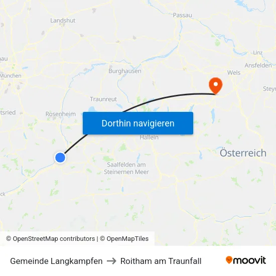 Gemeinde Langkampfen to Roitham am Traunfall map
