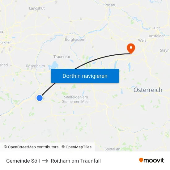 Gemeinde Söll to Roitham am Traunfall map