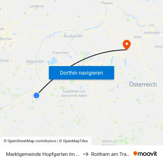 Marktgemeinde Hopfgarten Im Brixental to Roitham am Traunfall map