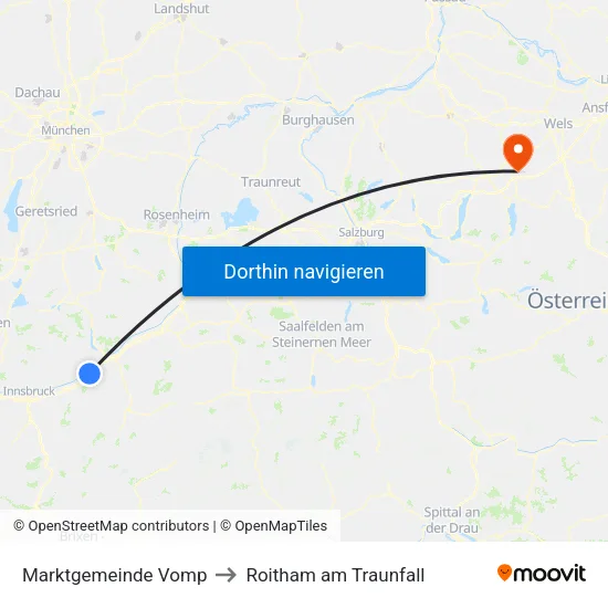 Marktgemeinde Vomp to Roitham am Traunfall map