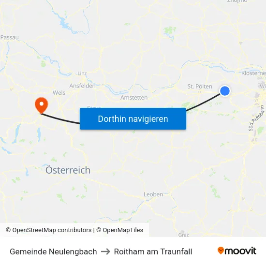 Gemeinde Neulengbach to Roitham am Traunfall map