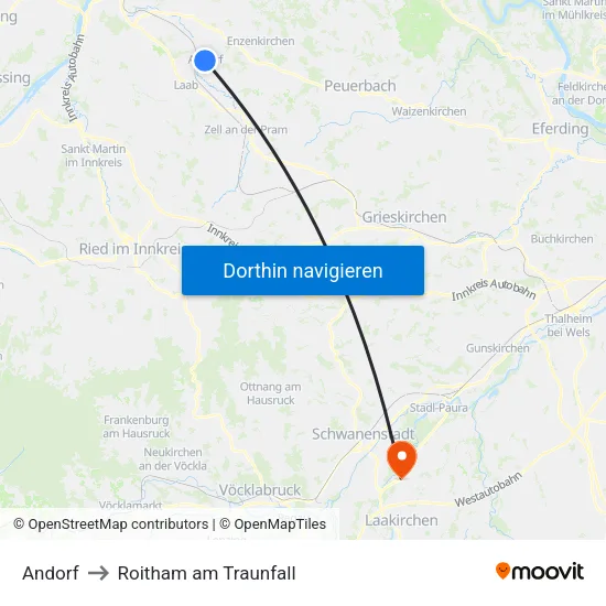 Andorf to Roitham am Traunfall map