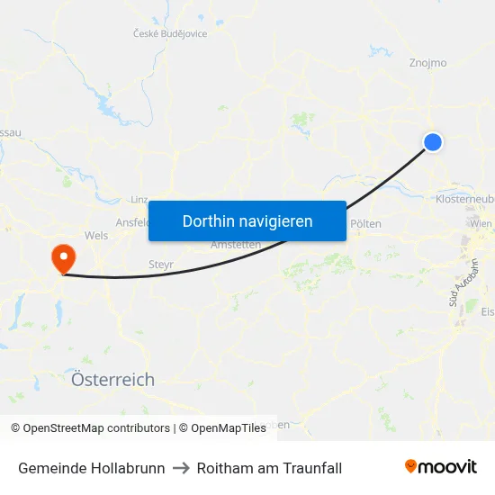 Gemeinde Hollabrunn to Roitham am Traunfall map