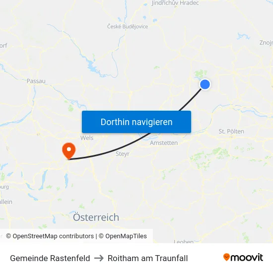 Gemeinde Rastenfeld to Roitham am Traunfall map