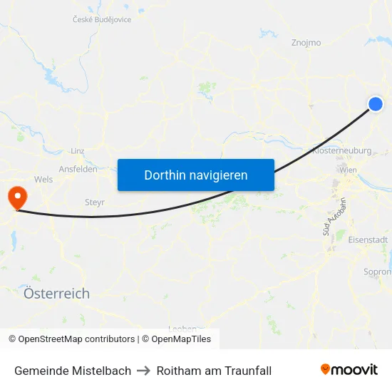 Gemeinde Mistelbach to Roitham am Traunfall map