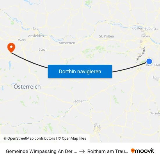 Gemeinde Wimpassing An Der Leitha to Roitham am Traunfall map