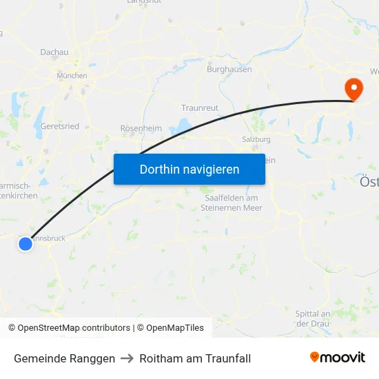 Gemeinde Ranggen to Roitham am Traunfall map