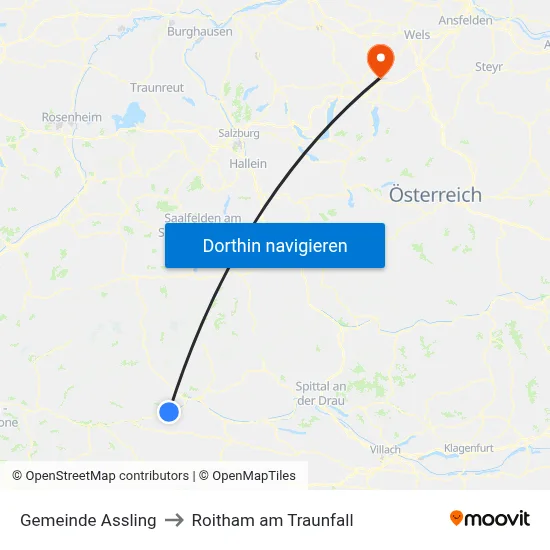 Gemeinde Assling to Roitham am Traunfall map