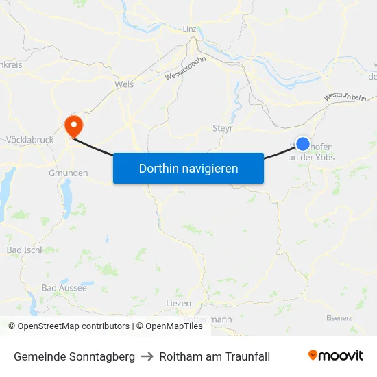 Gemeinde Sonntagberg to Roitham am Traunfall map