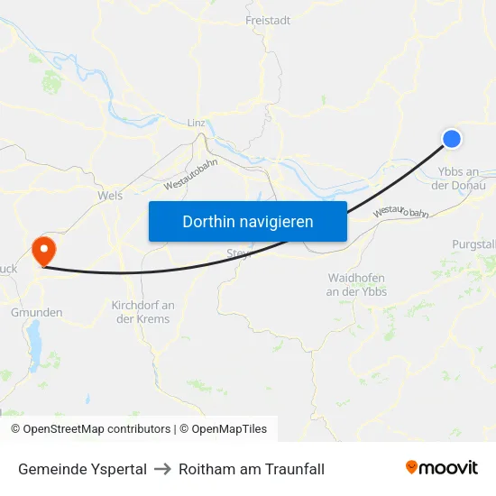 Gemeinde Yspertal to Roitham am Traunfall map