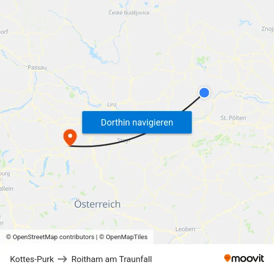 Kottes-Purk to Roitham am Traunfall map
