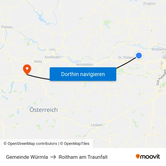 Gemeinde Würmla to Roitham am Traunfall map
