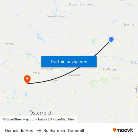 Gemeinde Horn to Roitham am Traunfall map