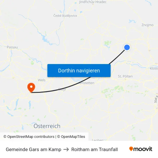 Gemeinde Gars am Kamp to Roitham am Traunfall map