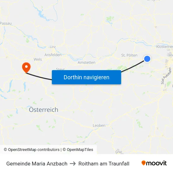 Gemeinde Maria Anzbach to Roitham am Traunfall map