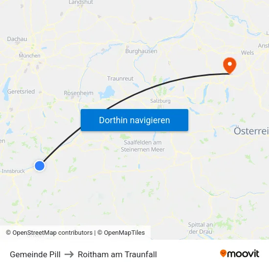 Gemeinde Pill to Roitham am Traunfall map