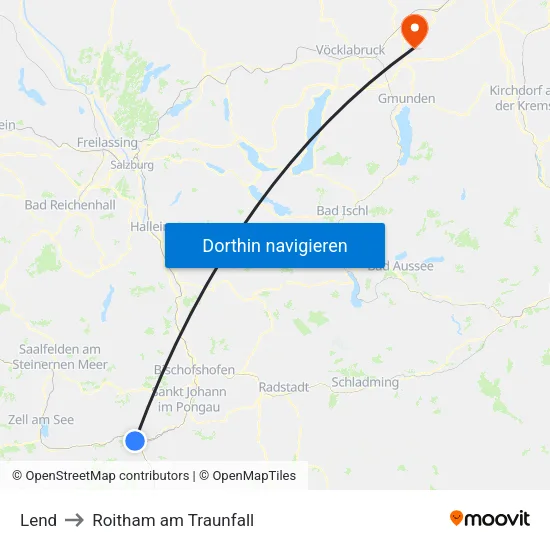 Lend to Roitham am Traunfall map
