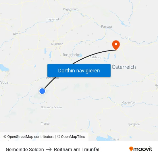 Gemeinde Sölden to Roitham am Traunfall map