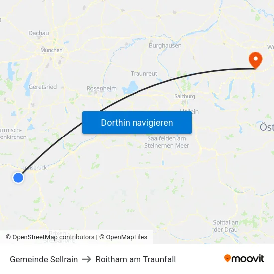 Gemeinde Sellrain to Roitham am Traunfall map