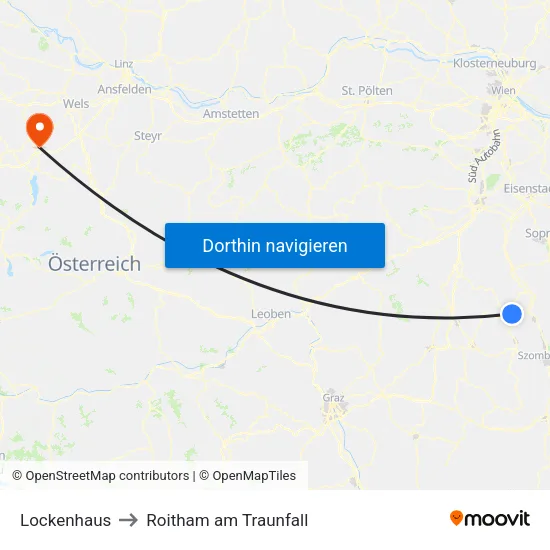 Lockenhaus to Roitham am Traunfall map