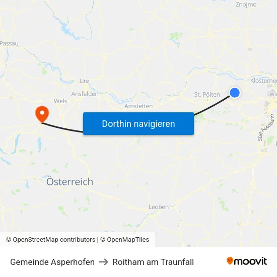 Gemeinde Asperhofen to Roitham am Traunfall map