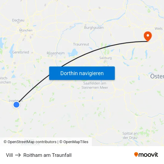 Vill to Roitham am Traunfall map