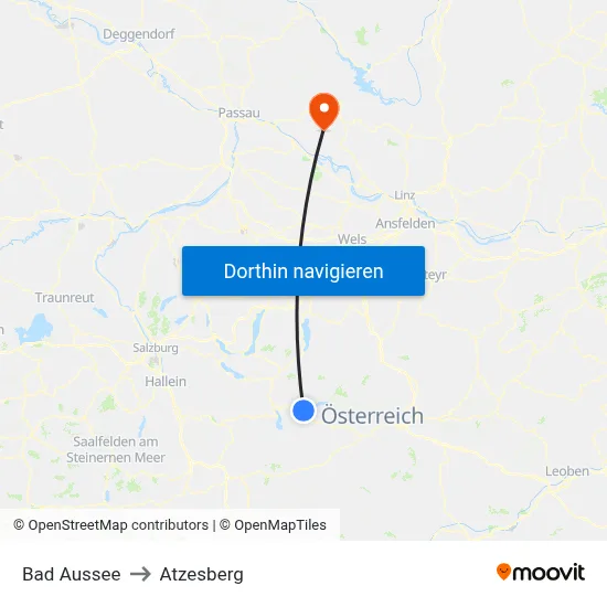 Bad Aussee to Atzesberg map