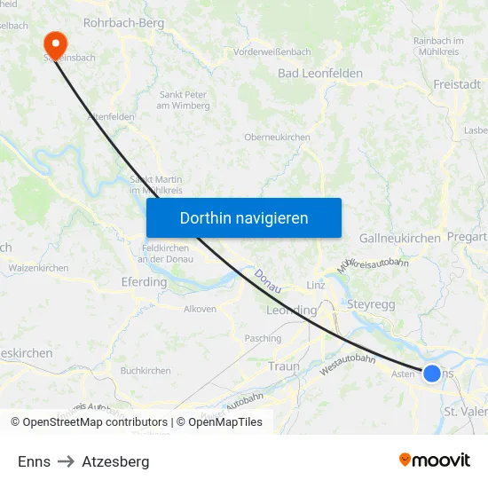Enns to Atzesberg map