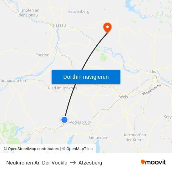 Neukirchen An Der Vöckla to Atzesberg map