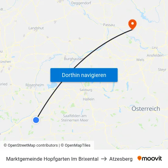 Marktgemeinde Hopfgarten Im Brixental to Atzesberg map