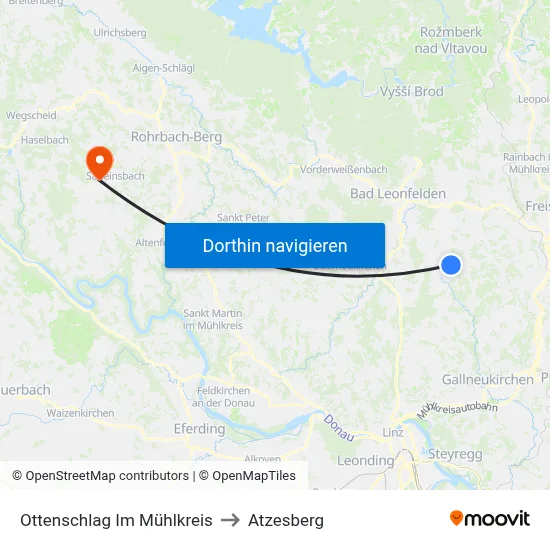 Ottenschlag Im Mühlkreis to Atzesberg map