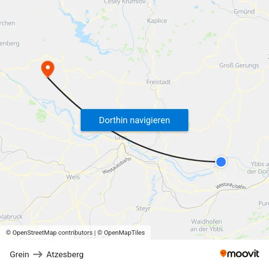 Grein to Atzesberg map