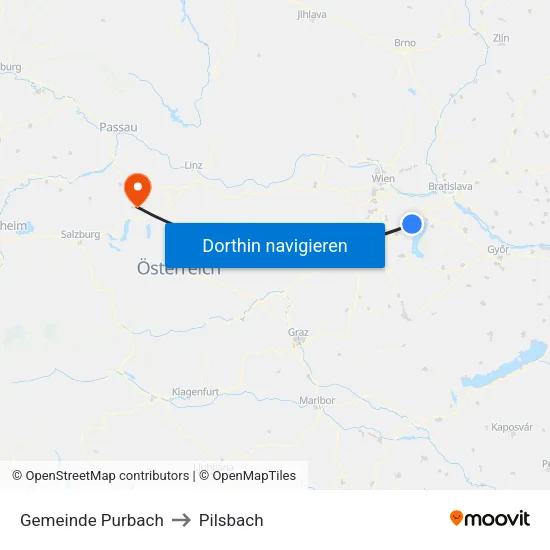 Gemeinde Purbach to Pilsbach map