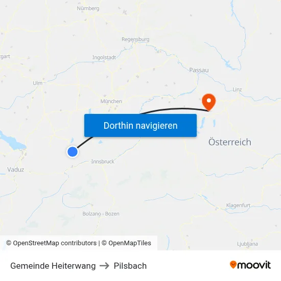 Gemeinde Heiterwang to Pilsbach map