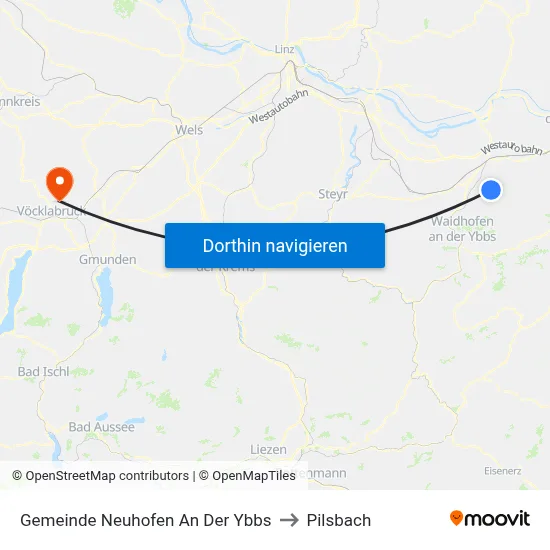 Gemeinde Neuhofen An Der Ybbs to Pilsbach map